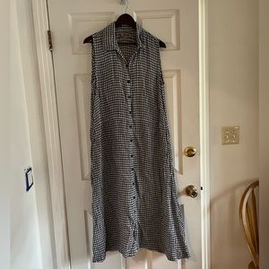 FLAX Navy Gingham Dress